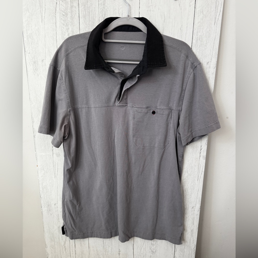 lululemon Gray Polo with Black Collar